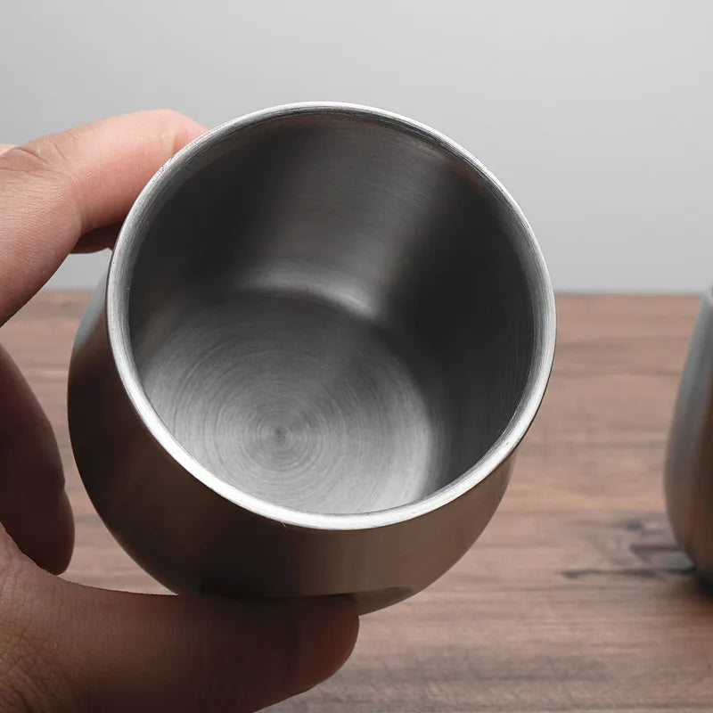 New Creative Espresso Cup 304 Stainless Steel Double Wall Coffee Cup Office Home Insulation Tea Cup Insulation Coffee Cup