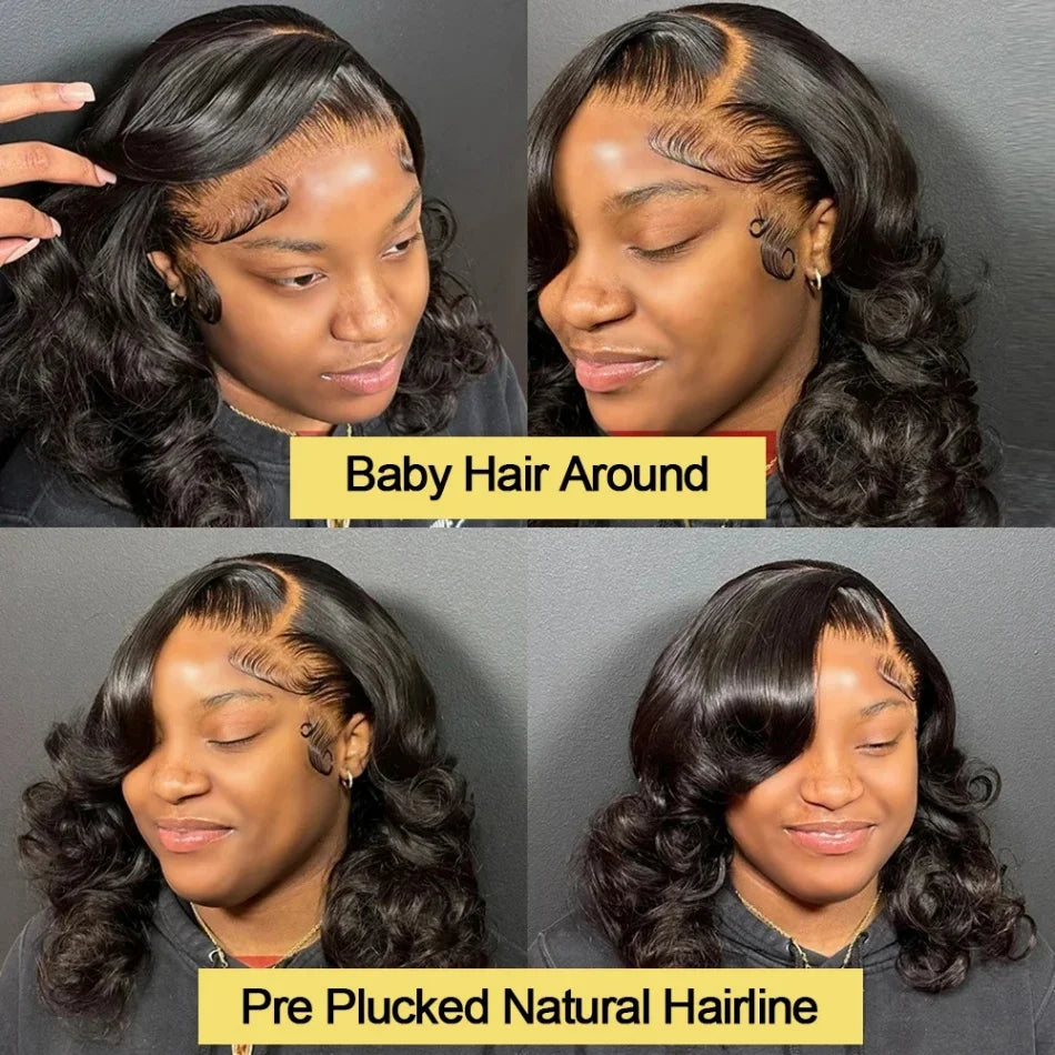 4X4 5X5 Glueless Bob Body Wave Wig Ready to Wear Human Hair Pre Plucked No Lace Front Closure Bob Human Hair Wigs For Women