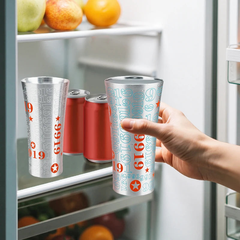 Color Changing Aluminum Cup Anti-fall Aluminum Beer Aluminum Cup Metal Cola Cold Drink Cold Drink Milk Juice Cup Water Bottle