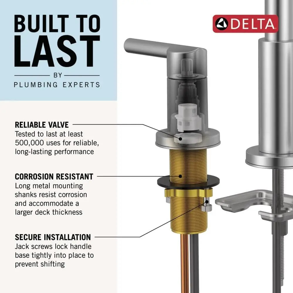 Brushed Nickel 3-Hole Widespread Bathroom Sink Faucet with Push-Pop Drain, Easy DIY Installation
