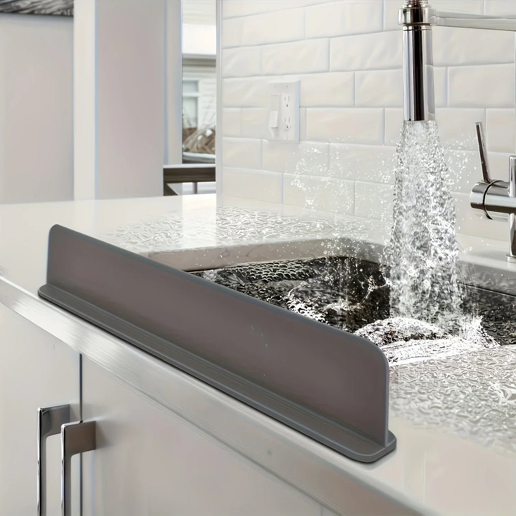 A soft silicone adhesive partition for kitchen sink splash proof partition, suitable for washing dishes and vegetables