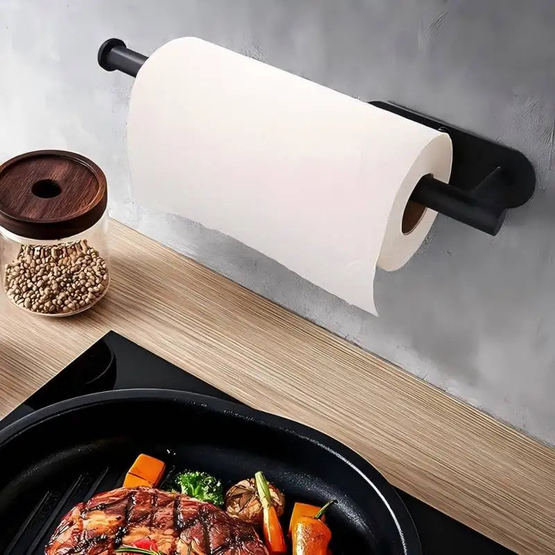 Stainless Steel Kitchen Organizer Paper Hanger For Kitchen Adhesive Under Cabinet Wall Mount Paper Towel Holder SUS304