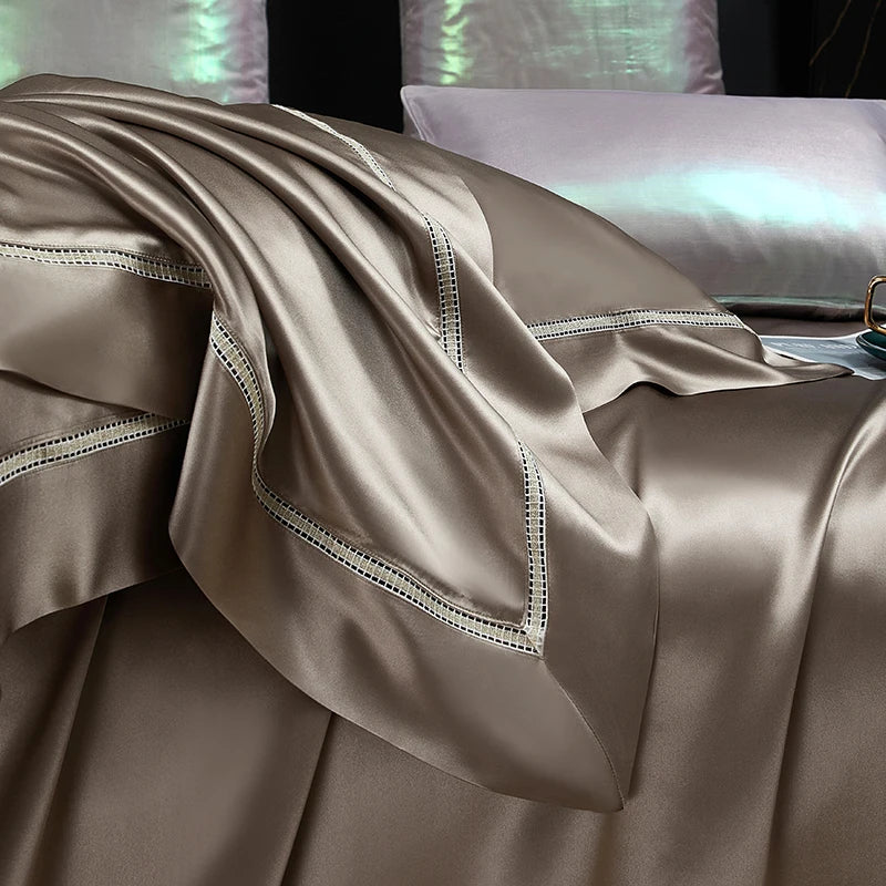 2026 New Arrival Premium Silk Fitted Sheet, 45cm Deep Pocket, 100% Natural Mulberry Silk for All Mattresses