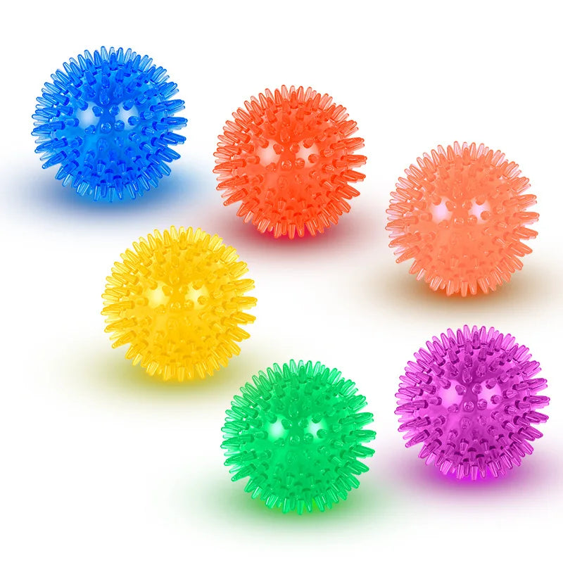 Dog Toys Sound Toy Bouncy Ball Pet Toy Polka Squeaky Tooth Cleaning Ball TPR Training Pet Teeth Chewing Toy