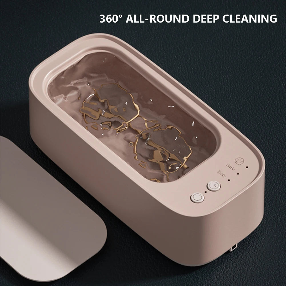 360 Degree Cleaning Machine Cleaners 45KHZ Multi Function with 500ML Sink for Eyeglass/Braces/Comb/Razor/Makeup Brush