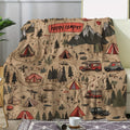 [Soft Vintage Route Mountain Blanket] Vintage Route Mountain and Car Printed Fleece Blanket: Warm, Comfortable, and Soft for Sof