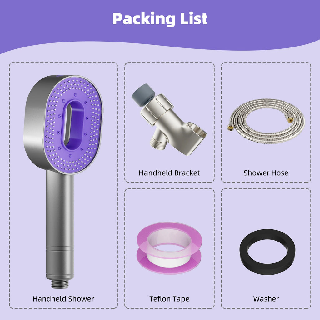 Shower Heads with Handheld 3 Spray Combo, High Pressure Shower Head, Detachable Filtered Shower Head for Hard Water