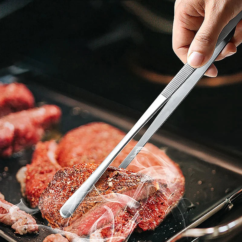 HOT! 30CM Kitchen Tweezers Fine Tweezer Tongs Extra-Long Stainless Steel Cooking Tweezers For BBQ Cooking Bartending Tools