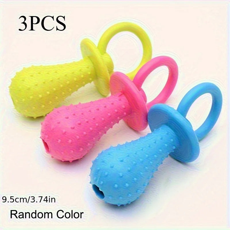 Three Dog Chew Toys Durable Rubber Dental Cleaning Interactive Training Aids for All Dog Sizes Required Anxiety Relief
