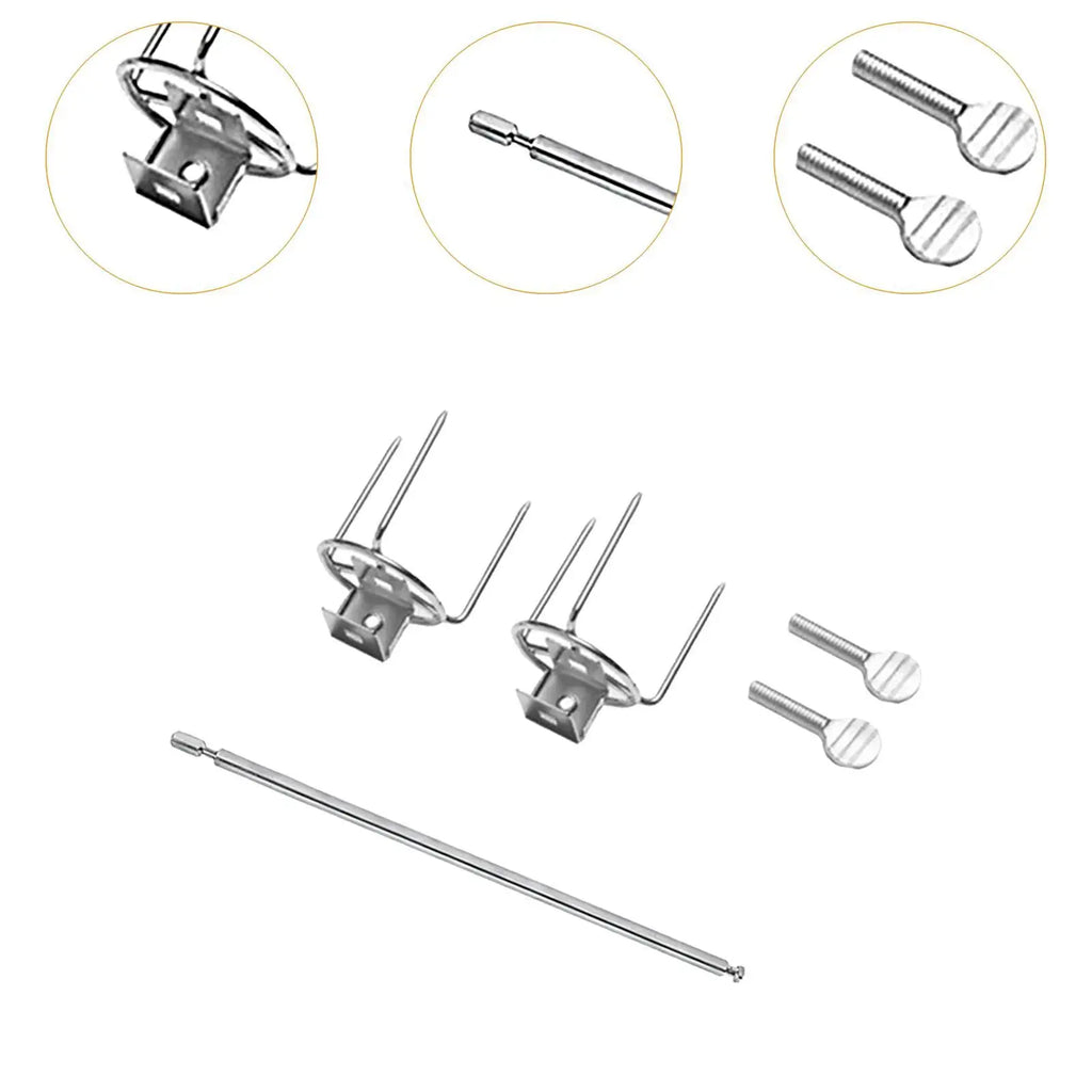 Rotating Chicken Fork Grill Rotisserie Kit Complete Holders for Most Grill