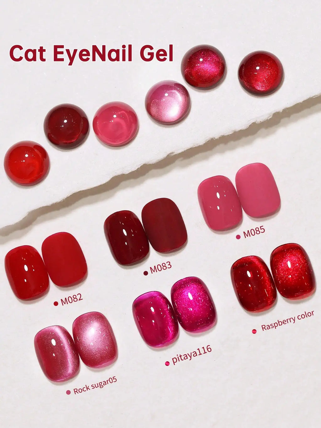 XEIJAYI 6pcs cat‘s eye nail polish gel 2025 new style Pink cat eye nail art suitable for women's nail salon design