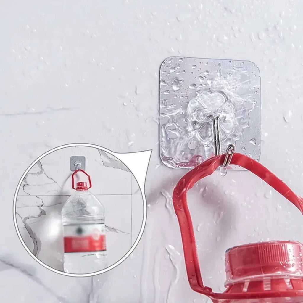 10 lbs Heavy-Duty Repositionable Hooks – Stainless Steel, No Damage, Dry Surface Only, for Towels & Robes