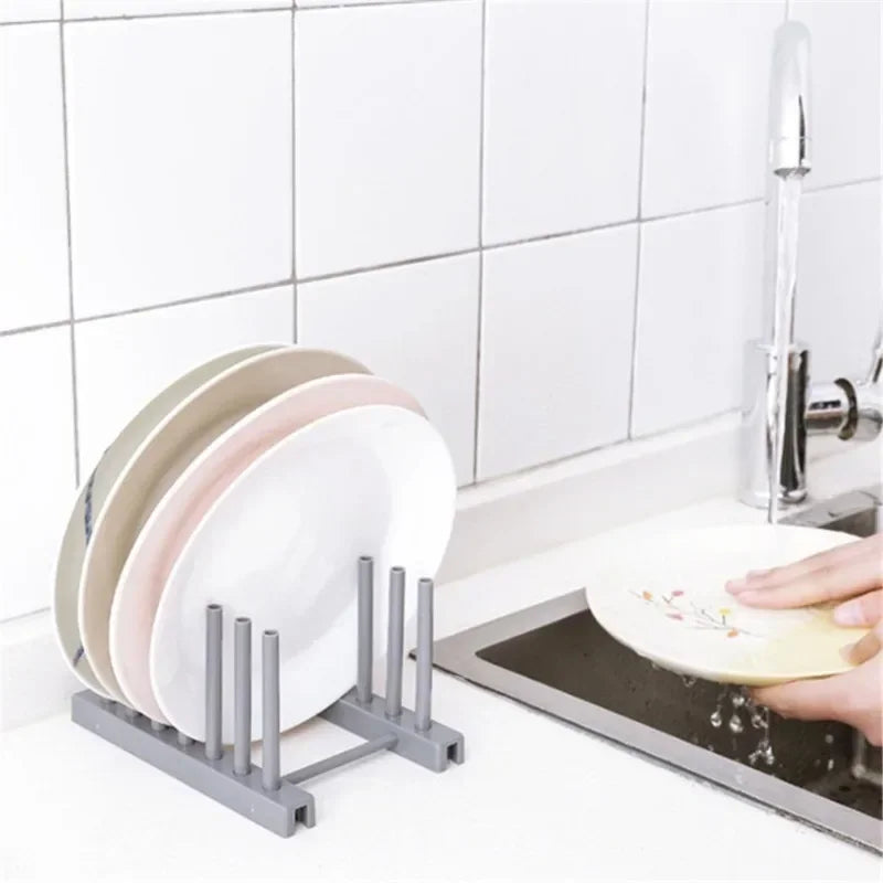 Household Plastic Bowl and Dish Rack Kitchen Supplies Drainage and Detachable Storage Frame Plate and Pot Cover Racks