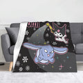 Kawaii Kuromi Anime Blanket Coral Fleece Plush  Winter  Multi-function Super Soft Throw Blankets for Home Office Bedspreads