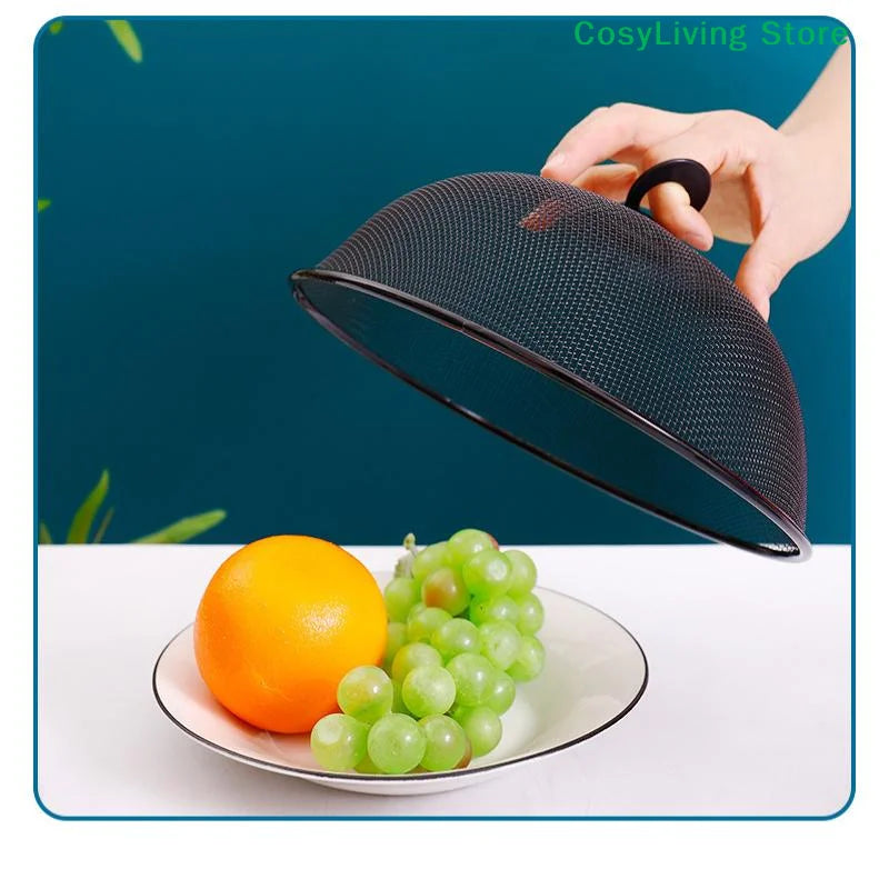 Round Shape Mesh Food Cover Protective Dish Lid Household Anti-Flying Vegetable Fruit Display Holder For Outdoors