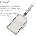 Pet Cat Waste Shovel Long Handle Stainless Steel Metal Shovel Litter Filter Garbage Sand Scoop Pet Cleaning Tool Cat Supplies