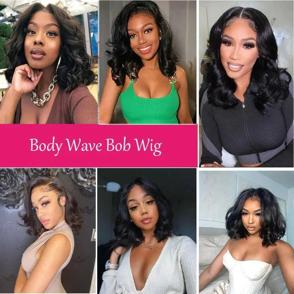 4X4 5X5 Glueless Bob Body Wave Wig Ready to Wear Human Hair Pre Plucked No Lace Front Closure Bob Human Hair Wigs For Women