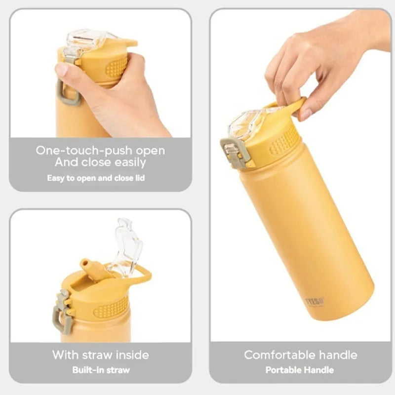 Tyeso 600ML/750ML Stainless Steel Thermos Bottle Car Insulated Cup Portable Sport Vacuum Flask Keeps Cold and Heat Thermal Mug
