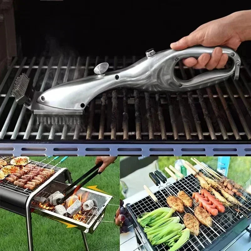 BBQ Grill Outdoor Steam Cleaning Brushes Barbecue Cleaner Suitable for Charcoal Scraper Gas Accessories Cooking Kitchen Tool