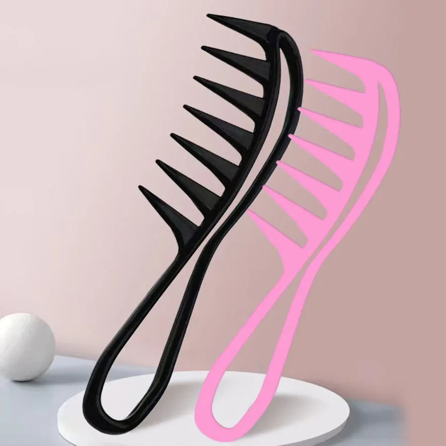 1 wide toothed shark comb exfoliating curly hair salon hair comb styling tool，Special for real hair wigs