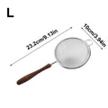304 Stainless Steel Mesh Strainer Filter Spoon with Wooden Handle for Filtering Juices Residues Flour Fried Food Kitchen Tool