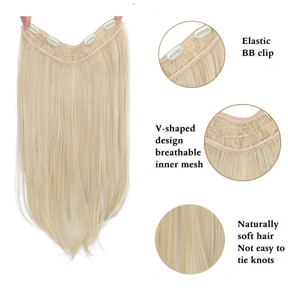 Synthetic Wig Women's Traceless Invisible U-shaped  Layered  Straight Hair With Inner Buckle Long Curly Hair Natural