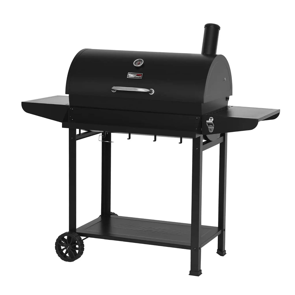 30-Inch Charcoal Grill with Side Table and Front Storage Basket, Outdoor Cooking Grill with 627 sq.in. Cooking, Customized