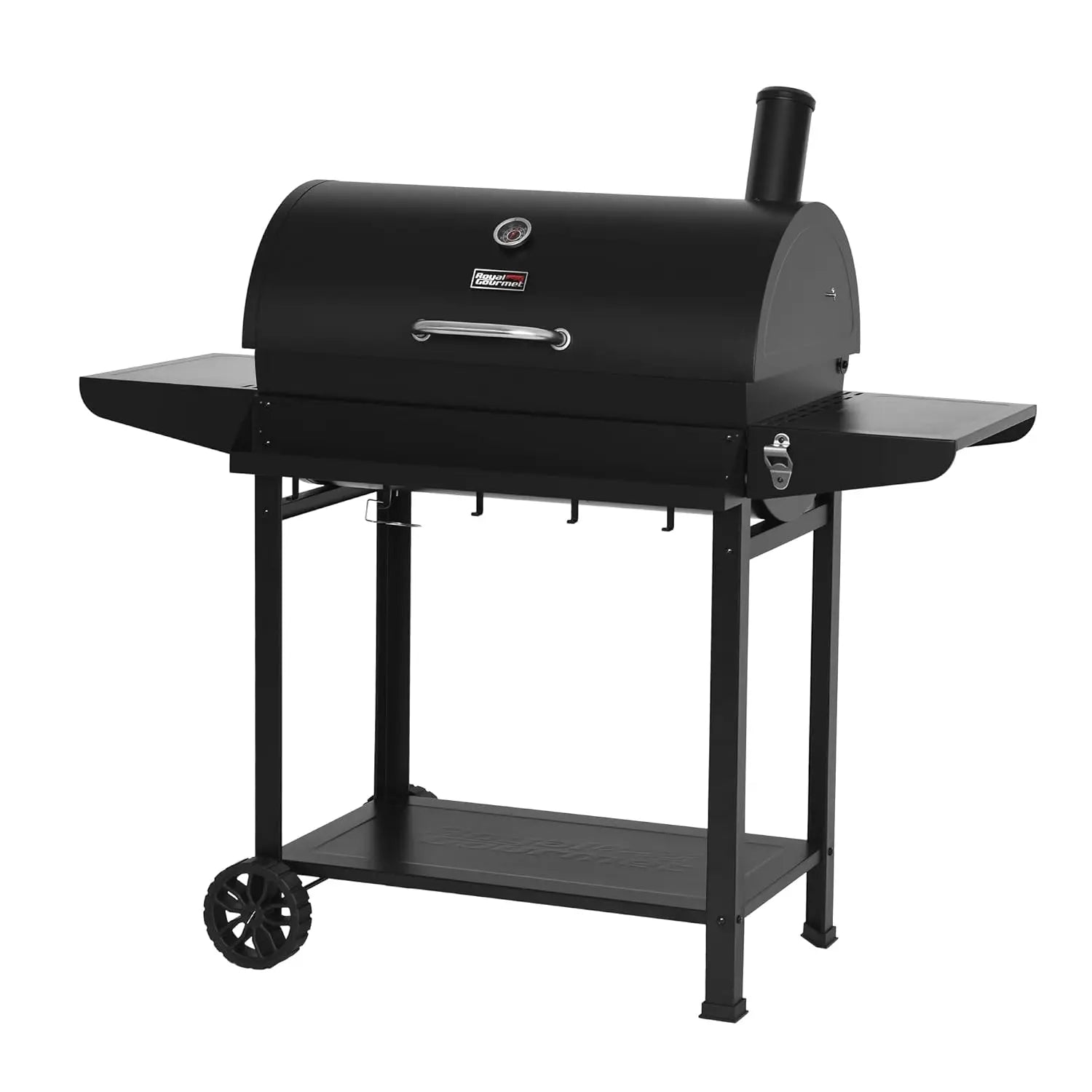 30-Inch Charcoal Grill with Side Table and Front Storage Basket, Outdoor Cooking Grill with 627 sq.in. Cooking, Customized