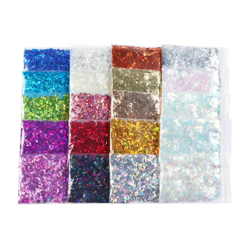 10g Mermaid Effect Nail Flakes, Holographic Nail Art Glitter, Sparkles Sequins for Nail Designs