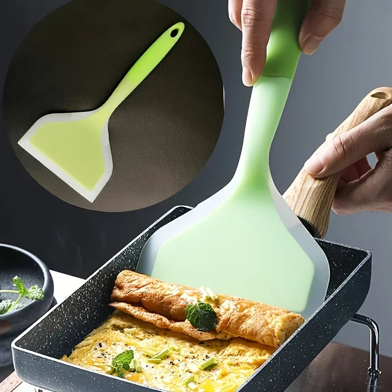 Silicone Spatula Household Egg Roll Spatula Heat-Resistant Non Stick Cooking Beef Meat Pancakes Kitchen Scrape Wide Pizza Shovel