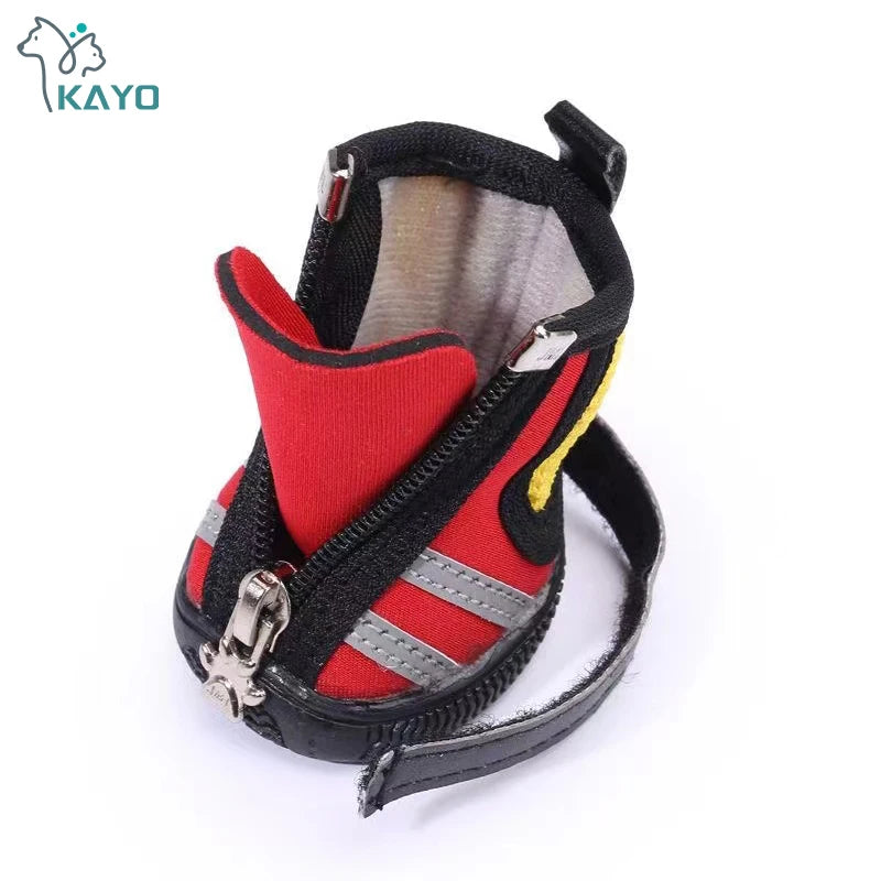 4pcs/set Waterproof Pet Dog Shoes Chihuahua Anti-slip Rain Boots Footwear For Small Cats Dogs Puppy Dog Pet Booties