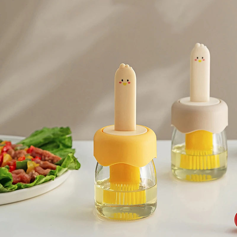 【Nice】Silicone Brush Oil Bottle Cooking BBQ Kitchen Seasoning Bottle Set Oil Brush BBQ Brush Heat-resistant Outdoor BBQ Tool