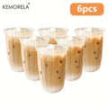 4/6PCS Vertical Stripes Latte Coffee Cup Transparent Cocktail Glasses Vertical Grain Glass Water Cup Juice Cup IceCoffee Whiskey