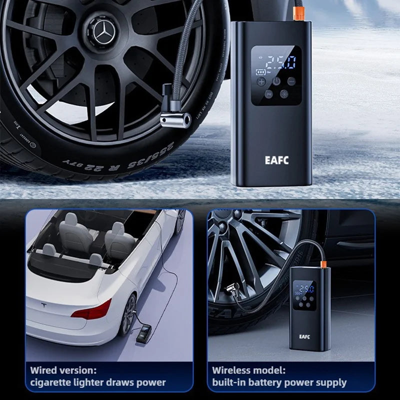 150psi Wireless/Wired Portable Tire Inflator Car Tire Inflator Pump With Digital Display Electric Inflator Mini Bicycle Air Pump