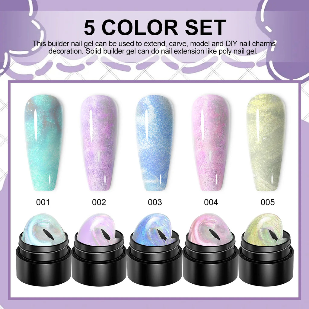 Quick Building Extesion UV Gel Set Non Stick Hand Carve Patterns Gel for Manicure 3D Art DIY Nails Tip Extesion Engraving Tools