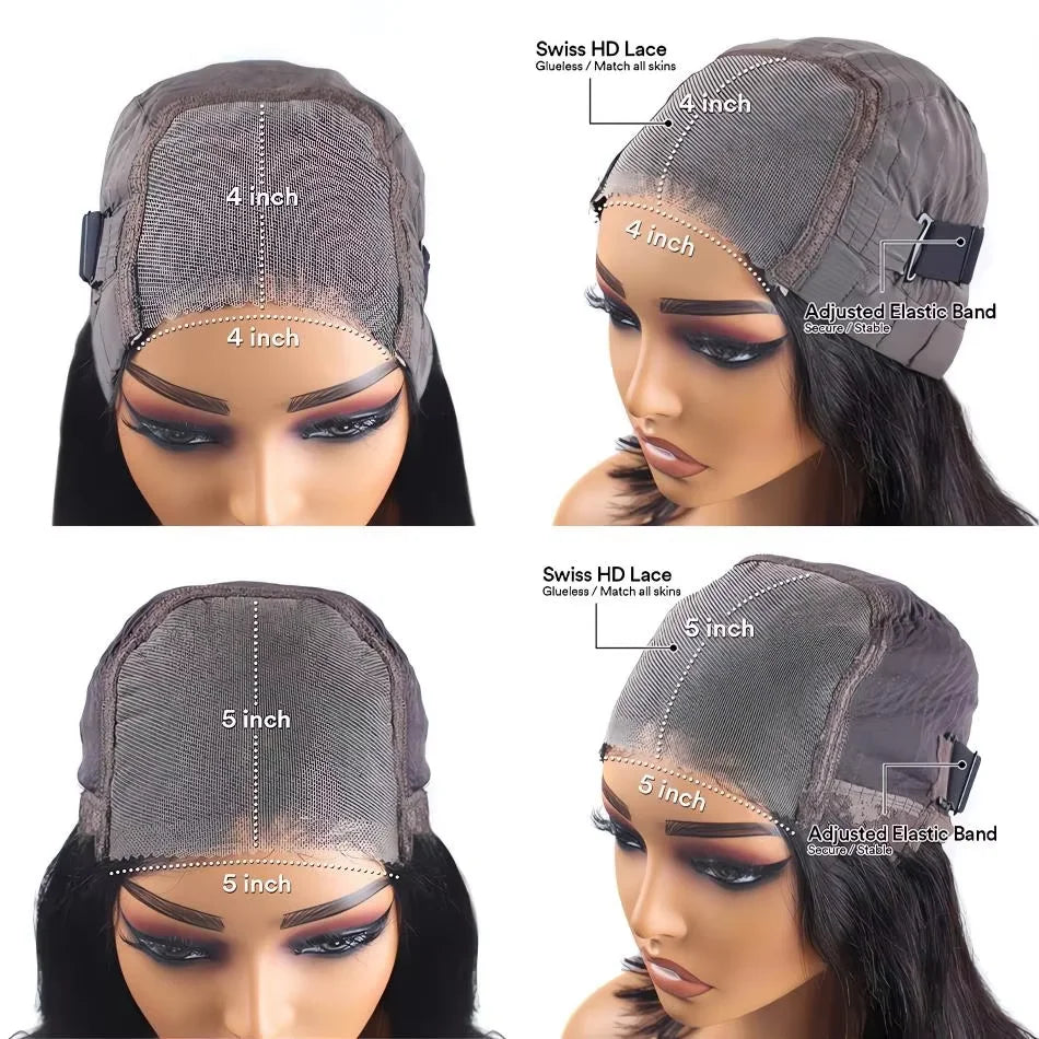 4X4 5X5 Glueless Bob Body Wave Wig Ready to Wear Human Hair Pre Plucked No Lace Front Closure Bob Human Hair Wigs For Women