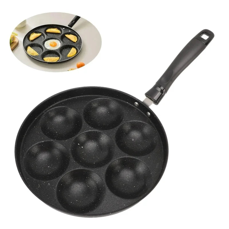 Egg Pan Omelette Fried Egg Pan 7 Holes Frying Pan Nonstick Multipurpose For Home Kitchen Breakfast Making