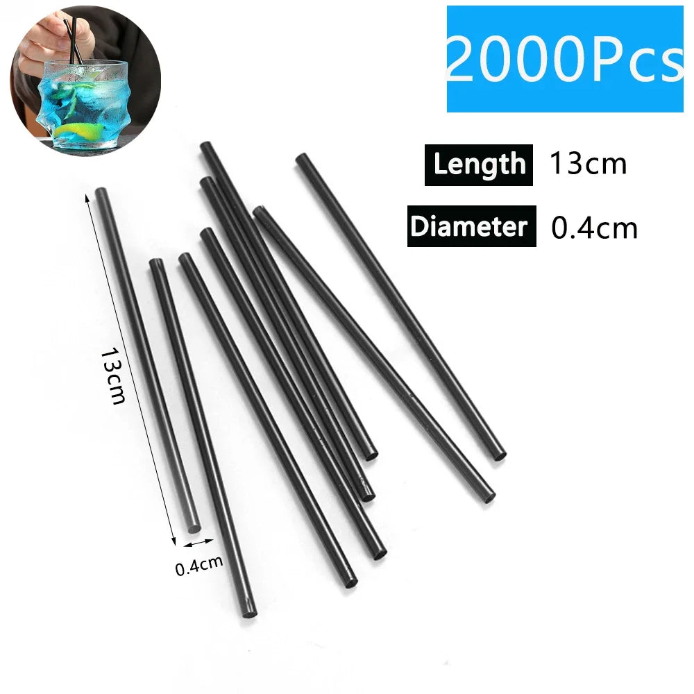 100-6000PCS Black Straws Coffee Drinking Straws Juice Drinking Tube Straw Tea Cocktail Straws Wedding Bar Party Wholesale
