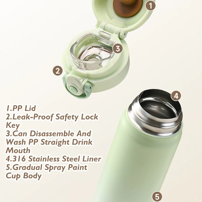 500ml 316 Stainless Large Capacity Thickened Steel Vacuum Thermal Insulation Portable Tumbler Thermos Water Bottle Coffee Cup