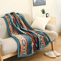Nordic Bohemian Flannel Blanket - Double-Layer Lamb Wool Thickened Warm for Sofa Bed, Travel & Home Office, 200x150cm Hypoallerg