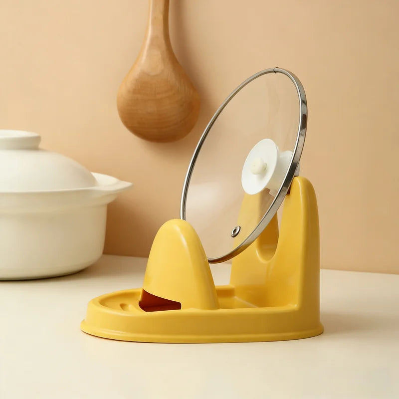 Multifunctional Kitchen Storage Rack Plastic Water Tray Pot Lid Rack Spoon Rack European Style Simple Desktop Organizer