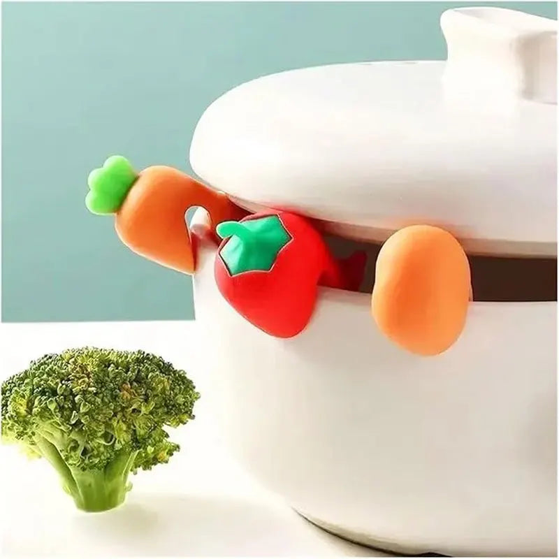Silicone Pot Lid, Anti-overflow Rack, Heat-resistant Anti-overflow Stopper, Lid Lifter, Durable Bracket Creative Kitchen Gadgets