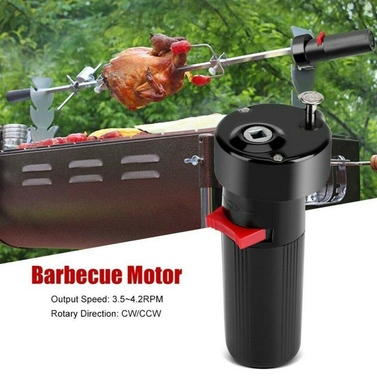 Electric BBQ Rotisserie Grill Rod 1.5V D Size Barbecue Rotisserie Rotator Motor Durable Electric BBQ Rotisserie Grill Rod