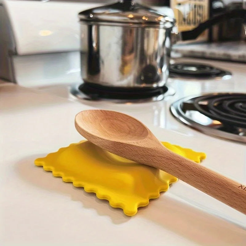1pc Cute Cartoon Silicone Spoon Rest Heat-Resistant, Non-Slip Kitchen Counter Mat for Spoons & Ladles