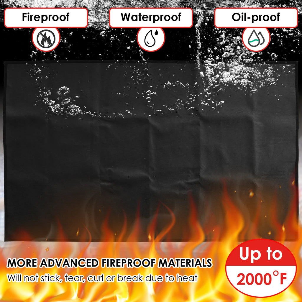 BBQ Mat Non-stick Grill Mat Heat Resistant Fireproof Grill Mat Outdoor Baking Kitchen Barbecue Tool Cooking Reusable Grill Pads