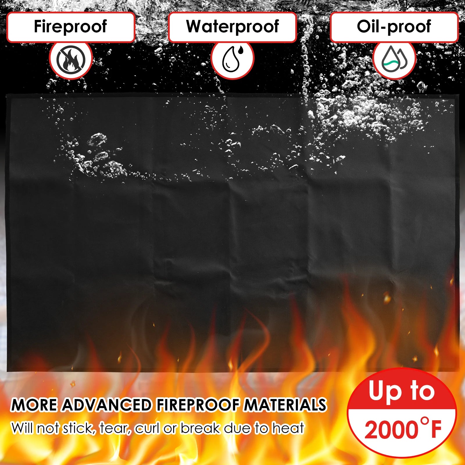 BBQ Mat Non-stick Grill Mat Heat Resistant Fireproof Grill Mat Outdoor Baking Kitchen Barbecue Tool Cooking Reusable Grill Pads