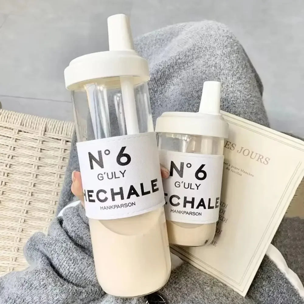 500/850ml Water Bottles Straw Cup Juice Milk Plastic Cup with Lid Straw Bubble Tea Coffee Cups Large Capacity Drinkware