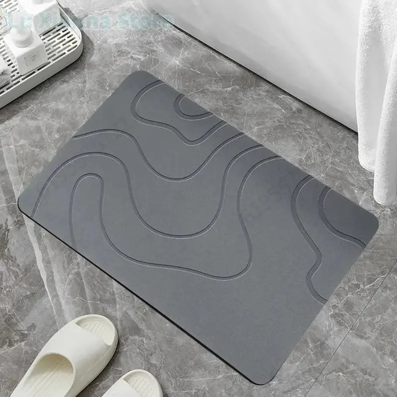 Indoor Diatomite Stone Bath Mat, Soft Diatomite Mud Mat, Water Absorption, Quick-Drying, Entrance Rugs