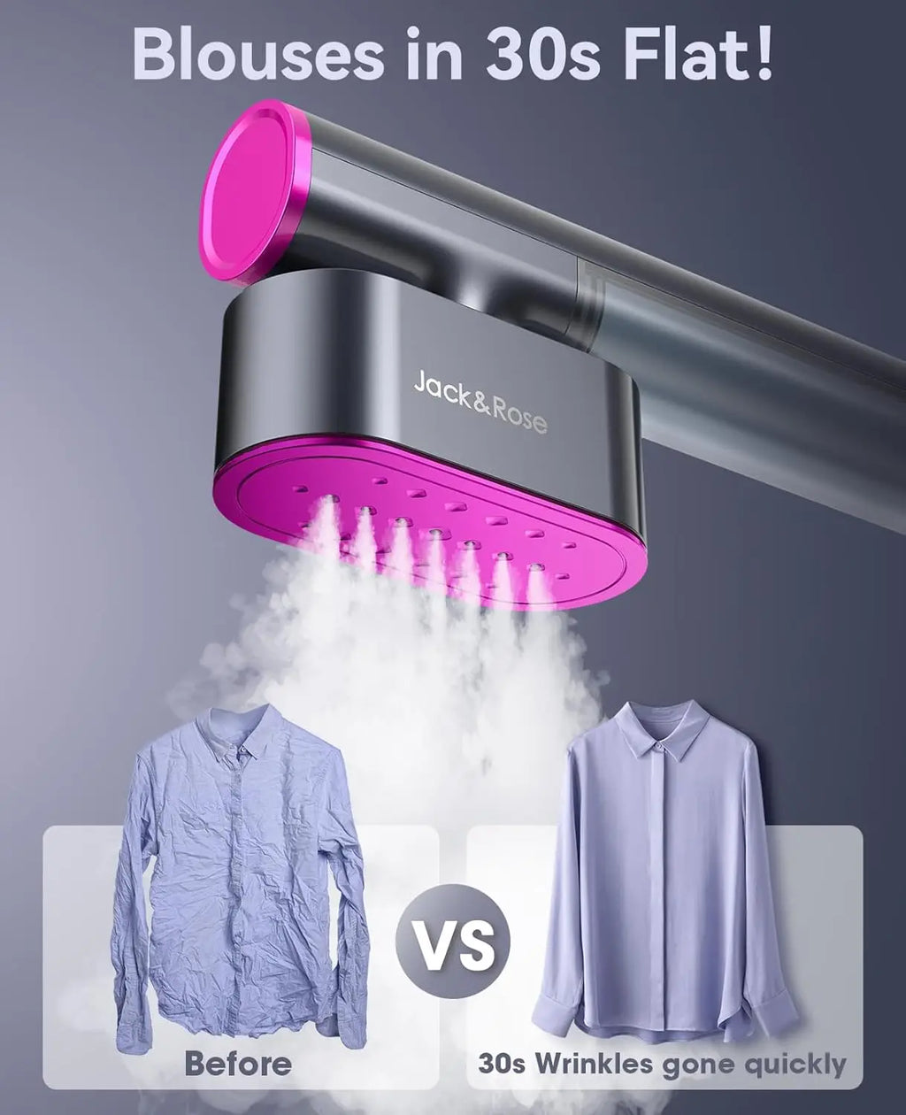 Portable Travel Steamer & Iron 2-in-1, 15s Heat Up, Large Ceramic Panel for Clothes, Global Voltage