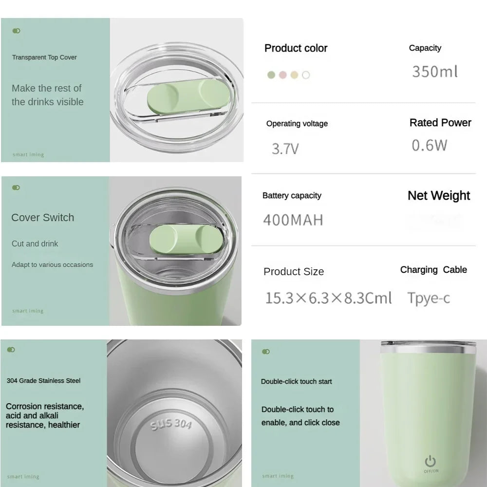 Automatic Stirring Cup Lazy Person's Magnetic Portable Refreshing Coffee Cup with Charging Function Electric Water Cup